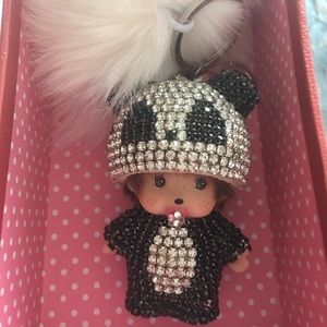Crystal boy pendant key buckle